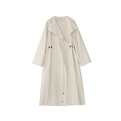 Commuter silhouette lapel long trench coat temperament jacket
