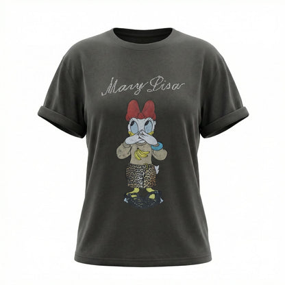 Casual Japan and Korea Loose Cartoon Printed Cotton Short Sleeve T-Shirt