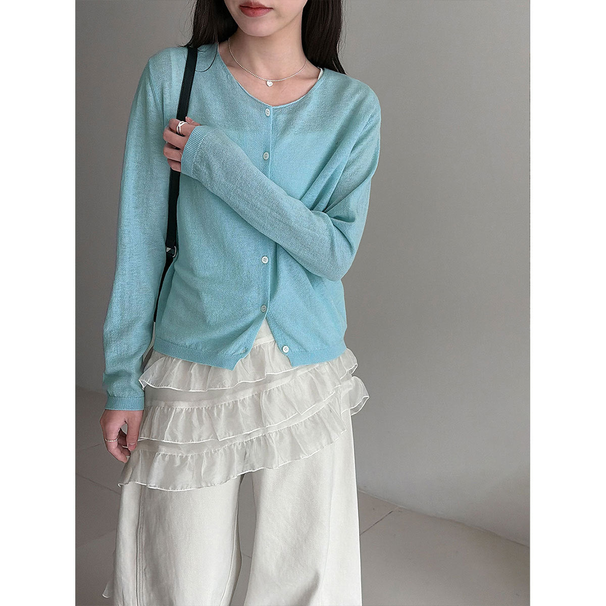 Heavy Industry 100 wool gentle wind soft waxy knitted cardigan women's spring lazy wind sweater