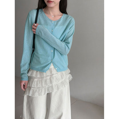 Heavy Industry 100 wool gentle wind soft waxy knitted cardigan women's spring lazy wind sweater