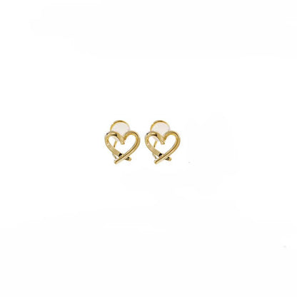 Daily commuting versatile love ear clips women can wear without pierced ears, no need to take off earrings when sleeping, temperament peach heart earrings
