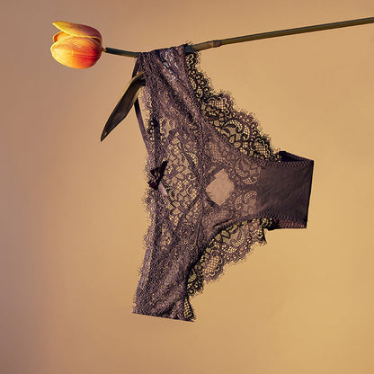 Underwear Factory Low Waist Sexy Ladies Underwear Lace Sexy Panties Cross Thong Breathable Seduction Female