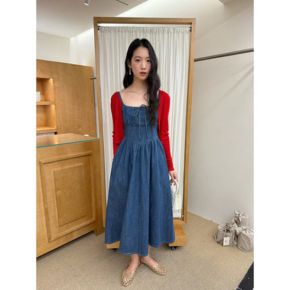 Denim skirt sleeveless vest camisole dress