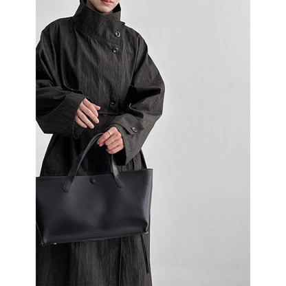 Retro British style stand-up collar lace-up medium and long trench coat for women's autumn new minimalist high-end sense