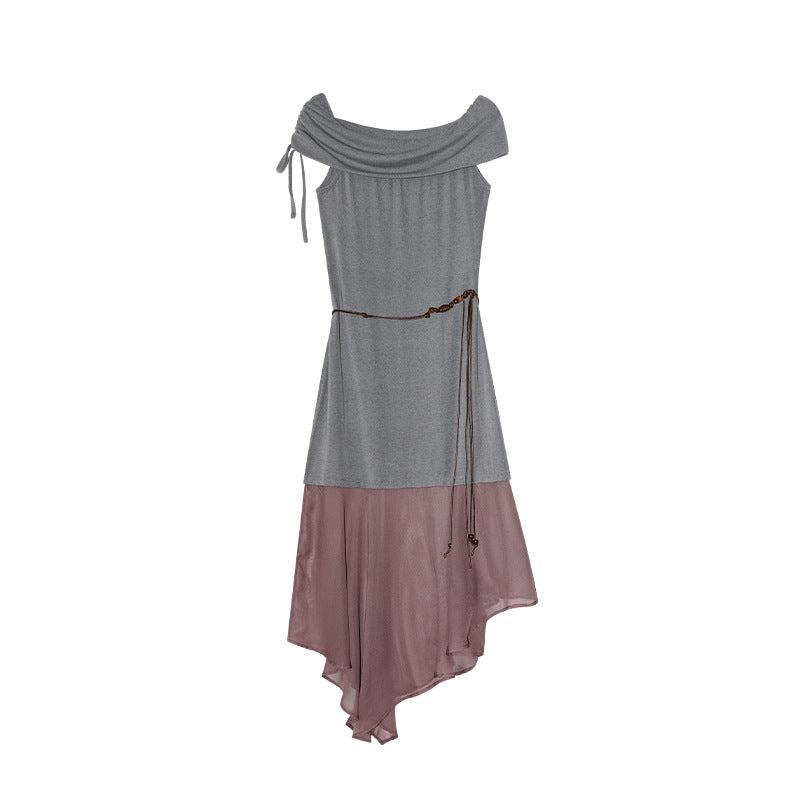 Asymmetrical Off-Shoulder Maxi Dress