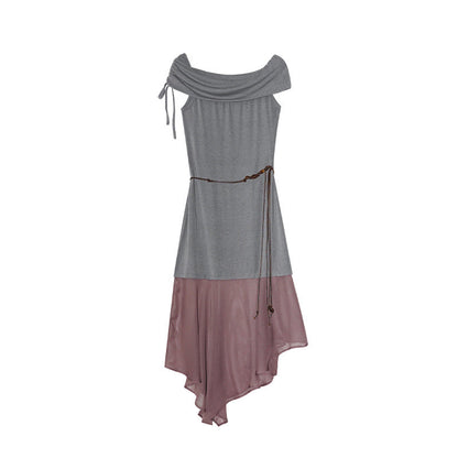 Asymmetrical Off-Shoulder Maxi Dress