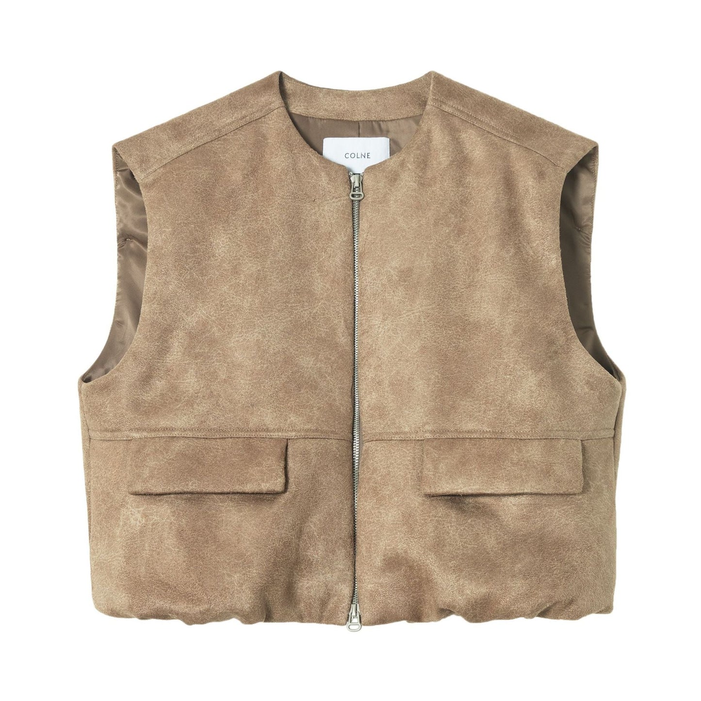 Windproof and warm textured suede cloud padded cotton retro vest jacket
