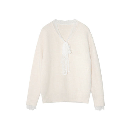 Sweet age-reducing lazy loose shoulder sleeve sweater