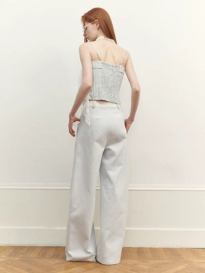 Summer new early summer fresh design irregular lace sling vest