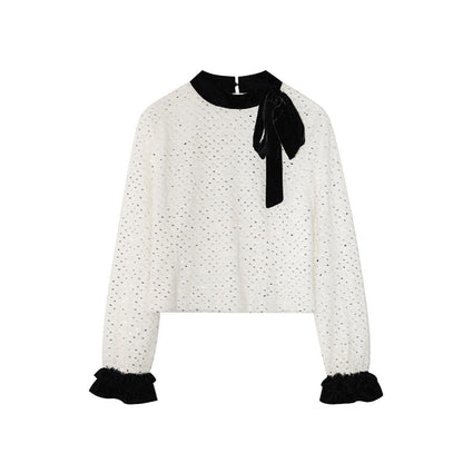 Heavy Industry sequined streamer long-sleeved sweater fleece shirt