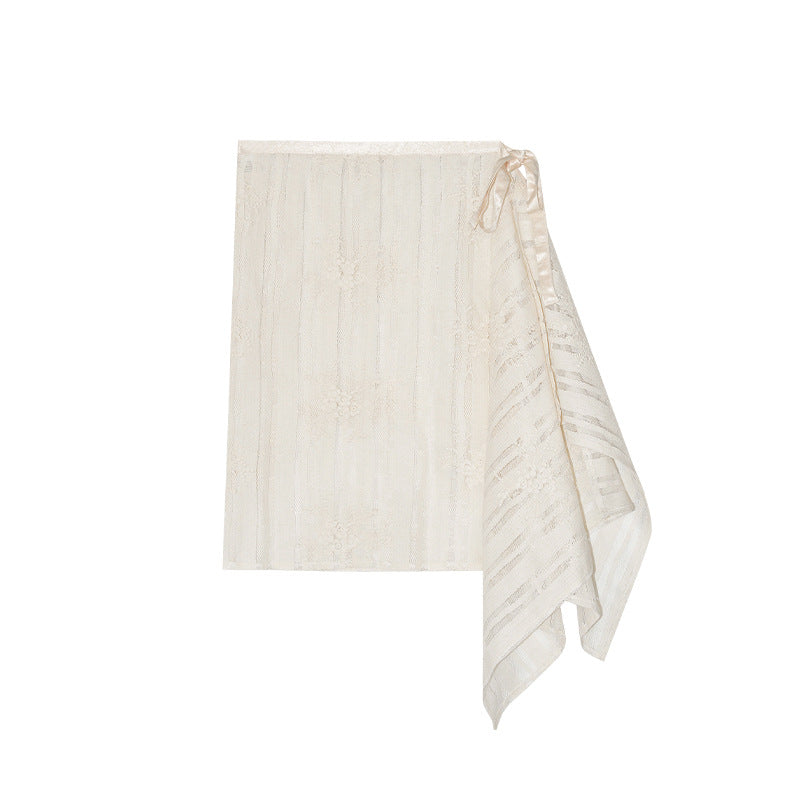 Layered lace gauze skirt in early spring, sweet and cool fart curtain skirt