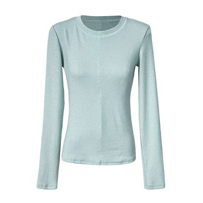 Korean high-end slim-fit bottoming shirt women's early spring new versatile and thin inner top