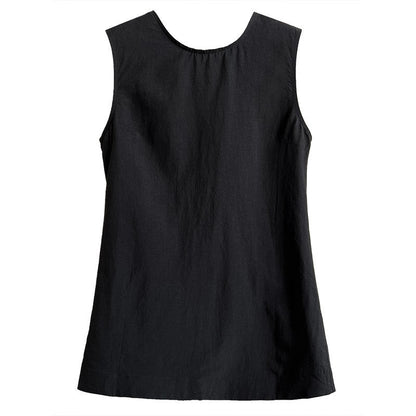 French Tencel Linen Small Shirt on Both Sides Women's Summer New Temperament Loose Sleeveless Shirt Top