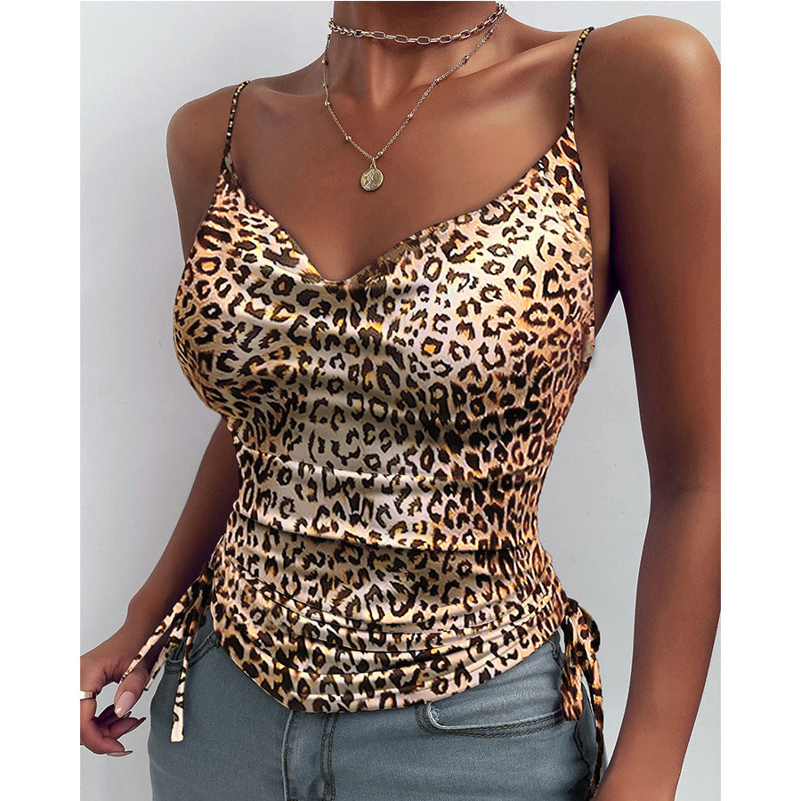 V-Neck Drawstring Cami Top