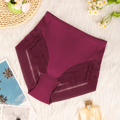 Multi-color combination for women's high-waisted underwear breathable invisible comfortable transparent sexy mesh women's briefs