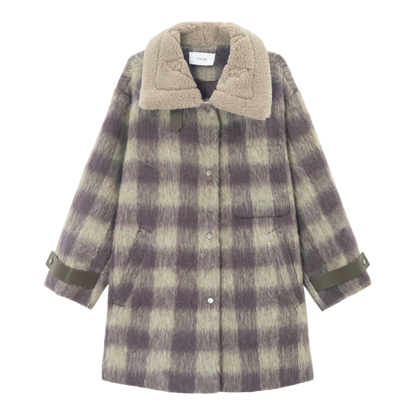 Winter alpaca hair gradual change plaid four-in-one single-sided jacket jacket