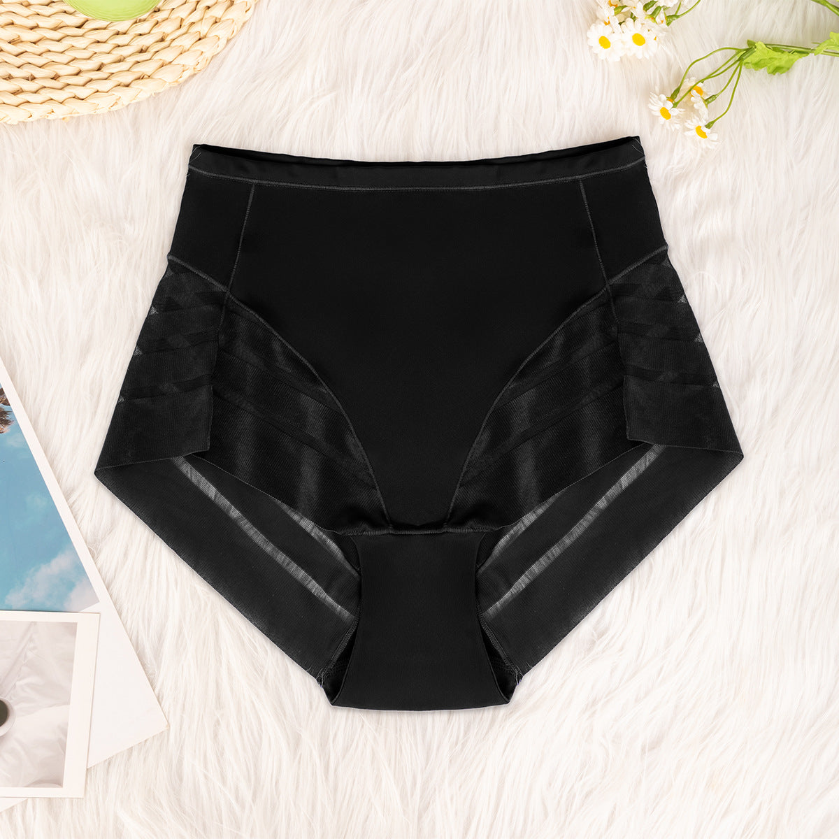 Multi-color combination for women's high-waisted underwear breathable invisible comfortable transparent sexy mesh women's briefs