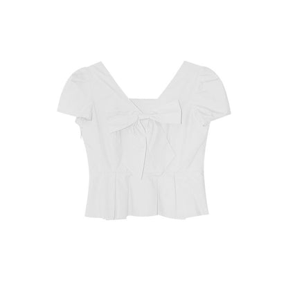 Bow V-Neck Crop Top