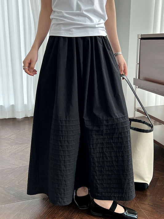 Temperament Korean three-dimensional pleated skirt women's early autumn new high-waisted organ pleated A-shaped umbrella skirt 3591