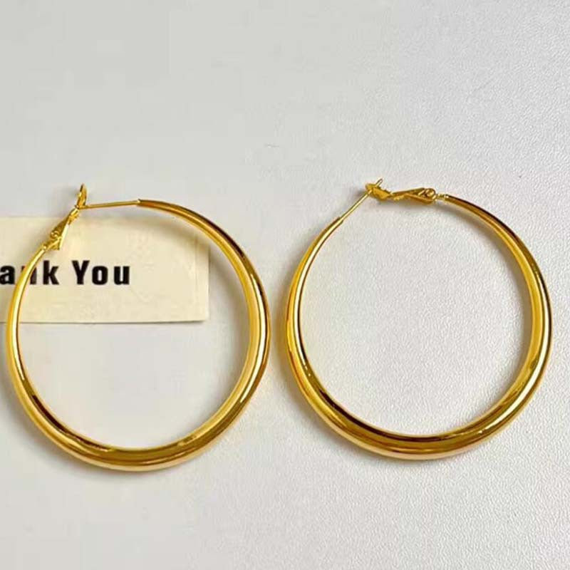 Light luxury niche design high-end earrings, circle earrings.