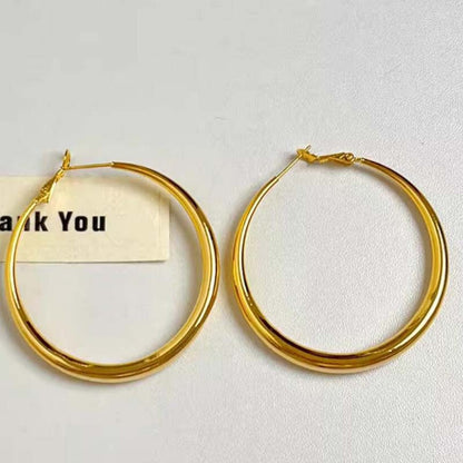 Light luxury niche design high-end earrings, circle earrings.