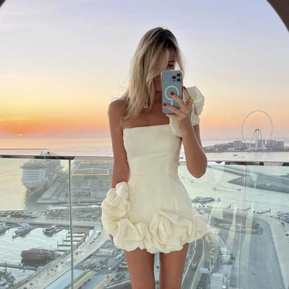 Ruffle One Shoulder Mini Dress