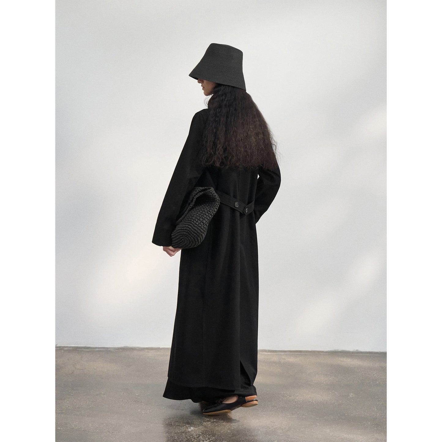 Spring washing water light and old pure cotton minimalist silhouette small quantity trench coat