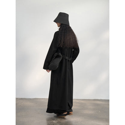 Spring washing water light and old pure cotton minimalist silhouette small quantity trench coat