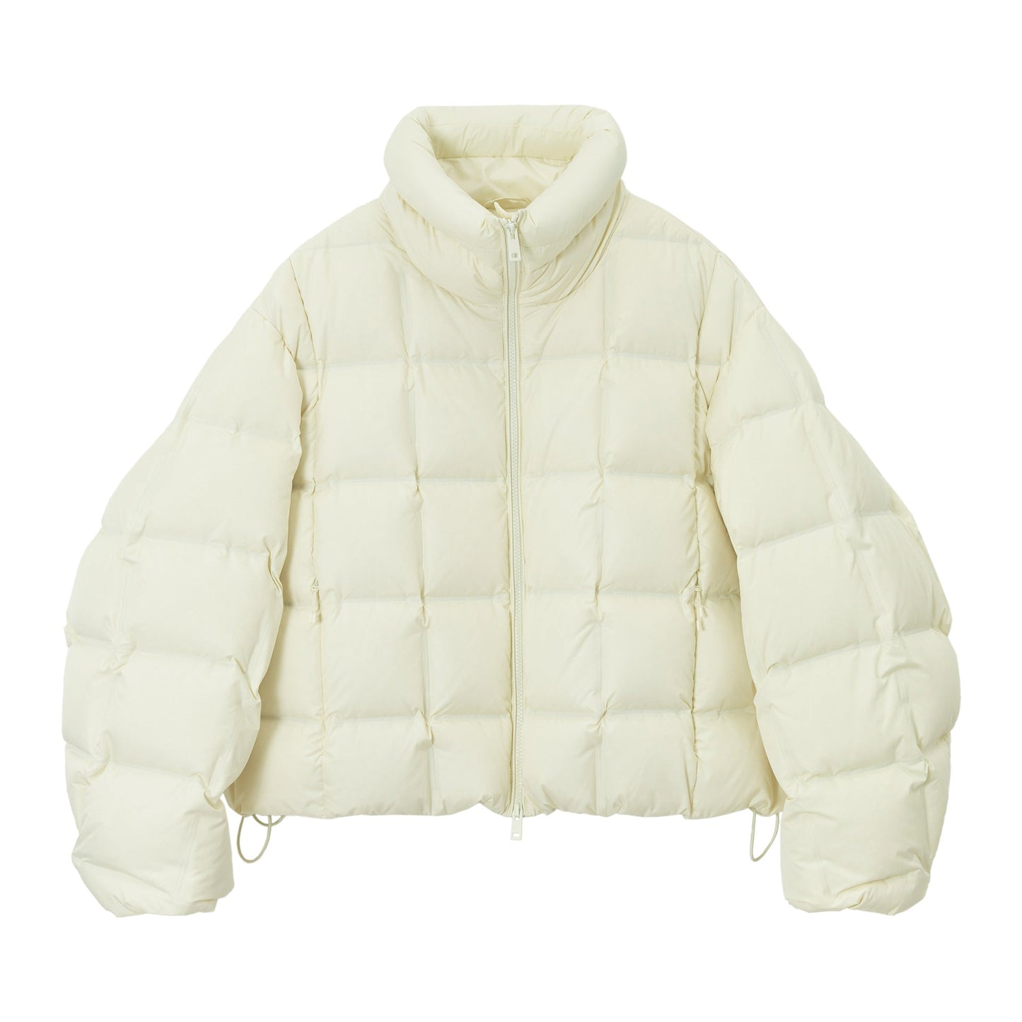 Winter high-density fit anti-down square grid direct charging stand-up collar no quilting line down jacket