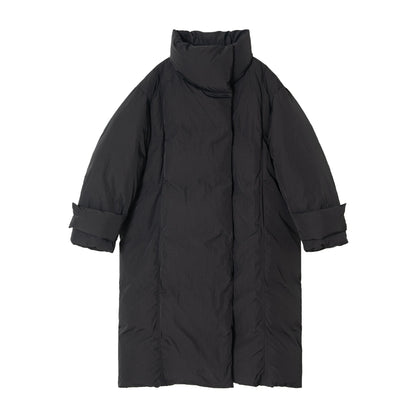 Winter new 90 white duck down stand-up collar lace-up matte matte texture down jacket