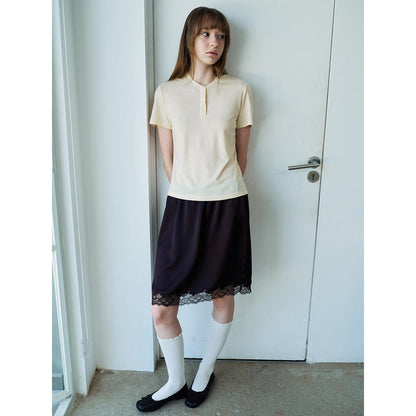 New Casual Tencel Linen Short Simple Versatile Henry Neck Short Sleeve T-Shirt