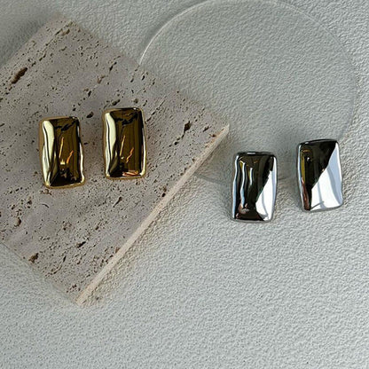 Exaggerated copper gold-plated earrings women's fashion explosion geometric square gold earrings jewelry