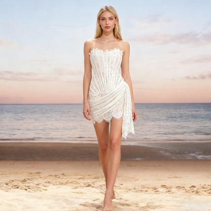 Lace Tube Top Mini Dress