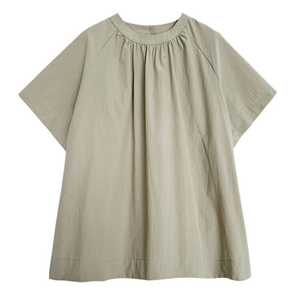 Korean version of the back hollow short-sleeved shirt women's summer new lazy wind loose backless shirt top