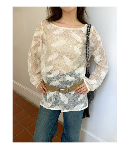 Sheer Feather Lace Top