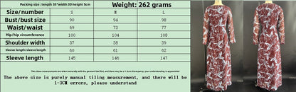 New women's fashion slim holiday dress women's French long-sleeved chiffon print dress