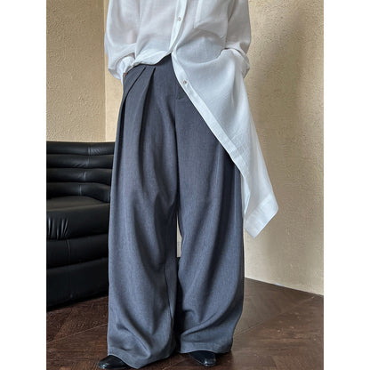 Drape Wide Leg Floor Mopping Suit Pants