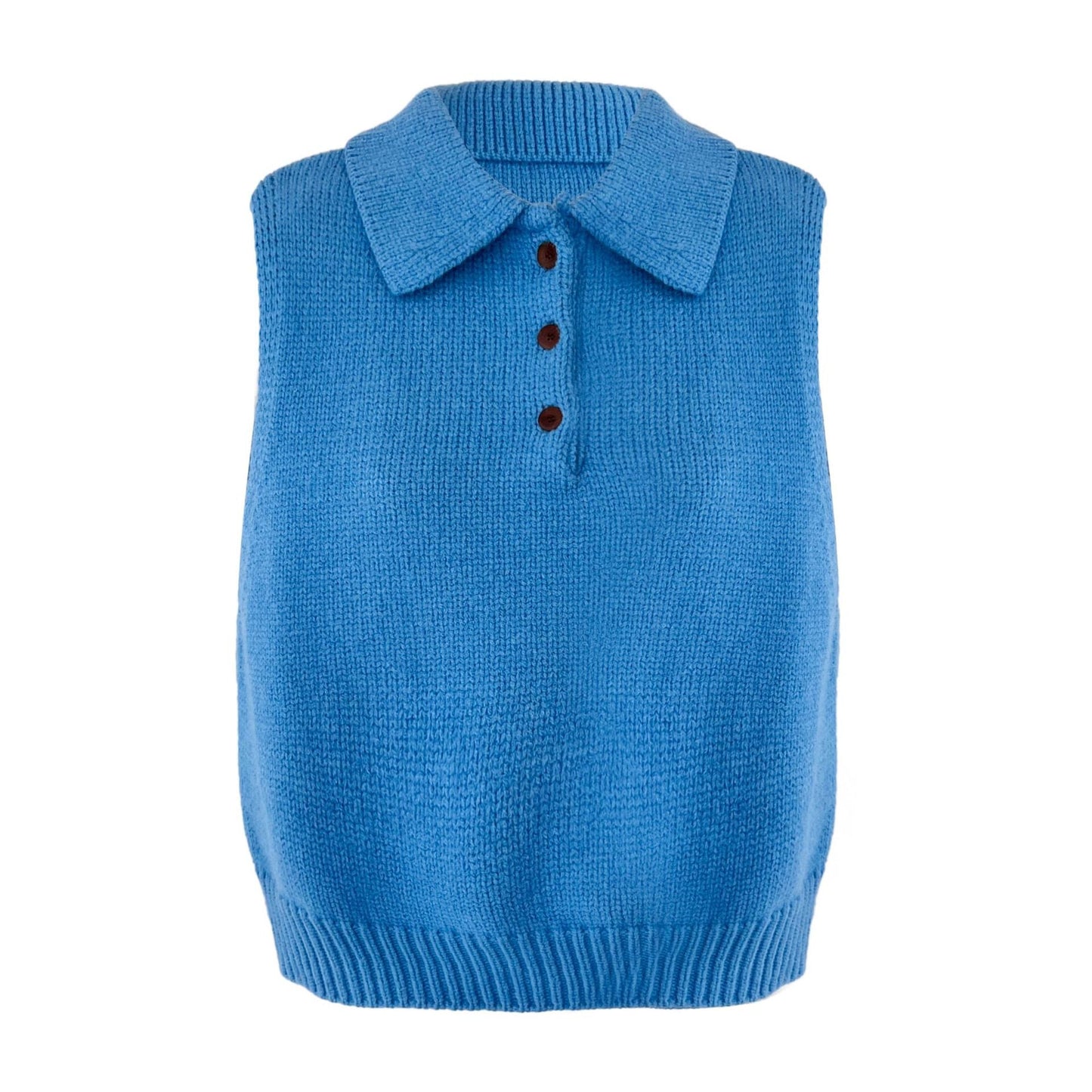 Premium Korean Polo lapel knitted vest