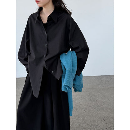 Korean high-end temperament shirt women's autumn new lazy wind stacked shirt jacket