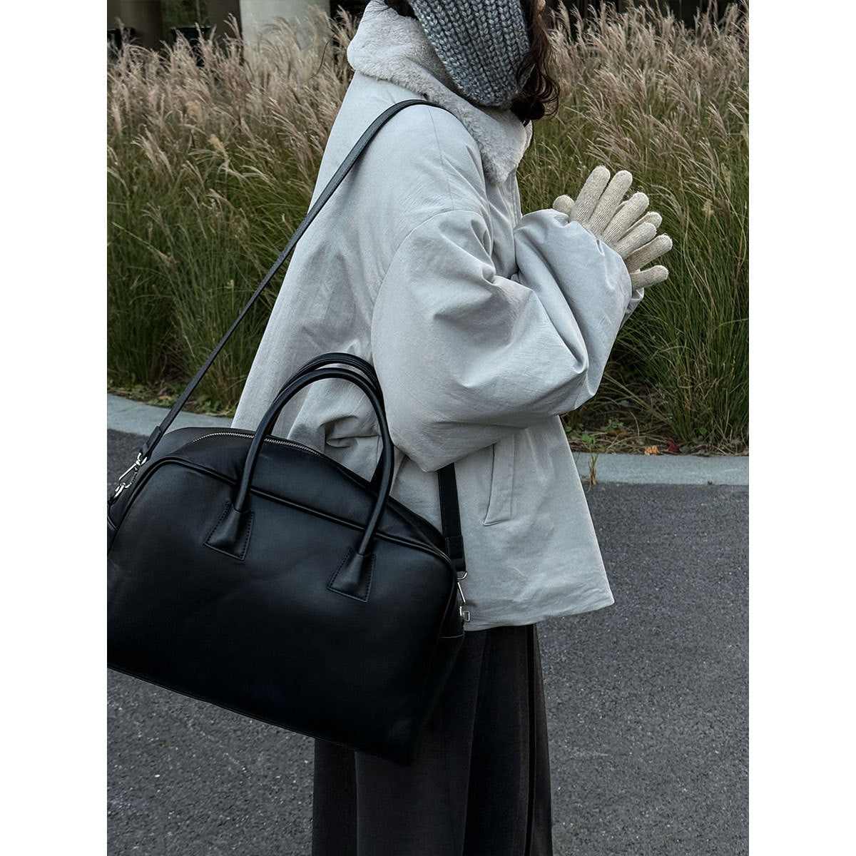 Silhouette casual lapel lamb wool warm coat women's winter new loose versatile jacket