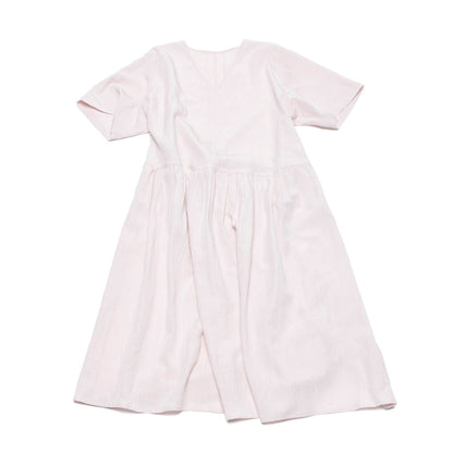 Summer new casual V-neck bamboo Tencel loose split long dress