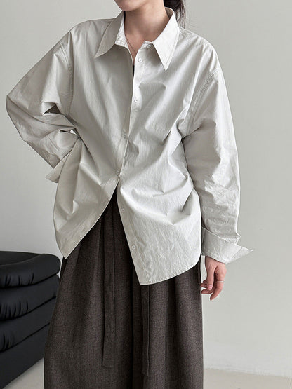 Classic Korean multi-color lapel shirt women's spring new basic versatile long-sleeved jacket