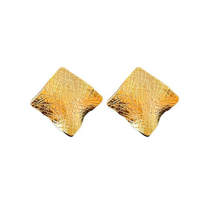 Geometric square irregular stud style personality hip hop silver needle earrings ins Internet celebrity exaggerated earrings tide