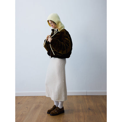 Winter new casual white duck down mulberry silk down stand-up collar down jacket