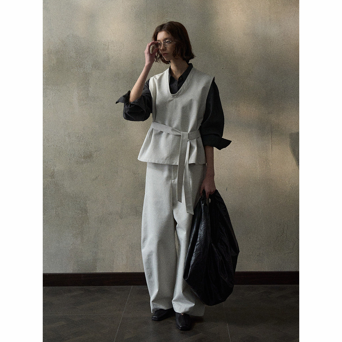 Denim style commuter scimitar pants spring new mid-low waist casual versatile and thin denim