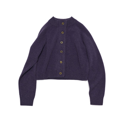 Autumn new casual all-wool stand-up collar simple solid color single-breasted wool cardigan