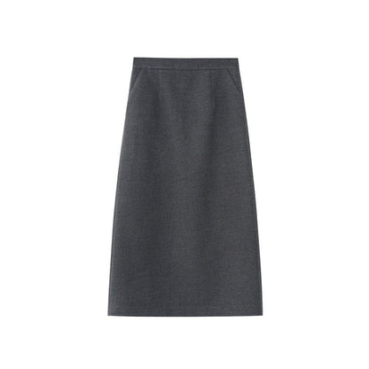 Skinny long high-waisted split-ended temperament skirt