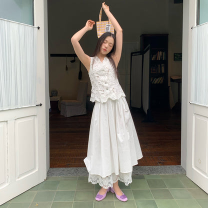 French temperament sweet age-reducing long dress loose big swing skirt
