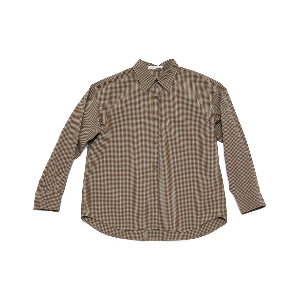 Autumn new casual lapel retro small plaid pure cotton versatile medium and long shirt