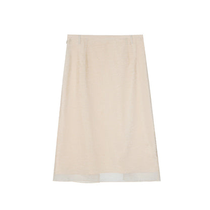 Early spring glitter acetic acid satin high rib mercerized drape skirt